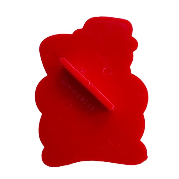 Snowman Cookie Cutter Red Plastic Baking Tool vintage 3 inch - Picture 2 of 4